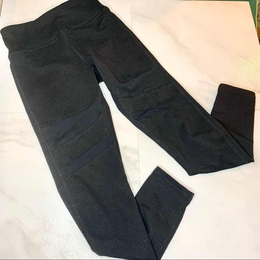 Zella girls black mesh panel leggings small 7/8